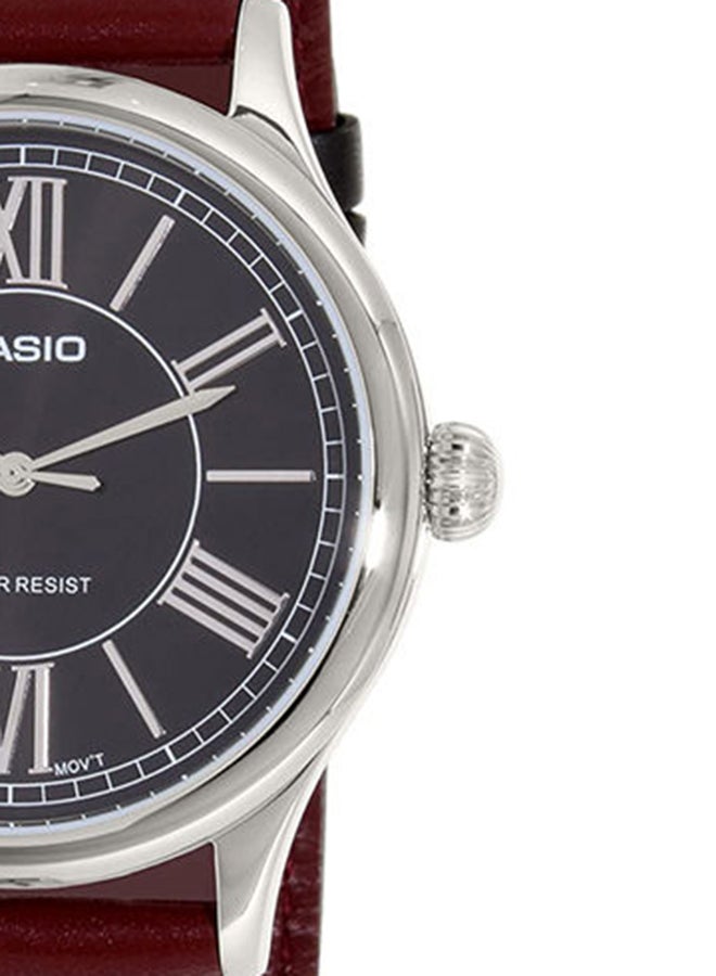 CASIO Men's Leather Analog Wrist Watch MTP-E113L-1ADF - Image 4