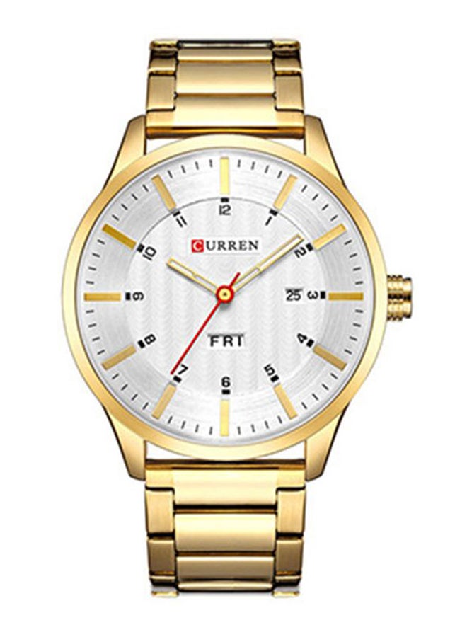 كارين ساعة يد بعقارب وسوار من المعدن طراز 8316 - 45 مم - ذهبي للرجال - Image 1