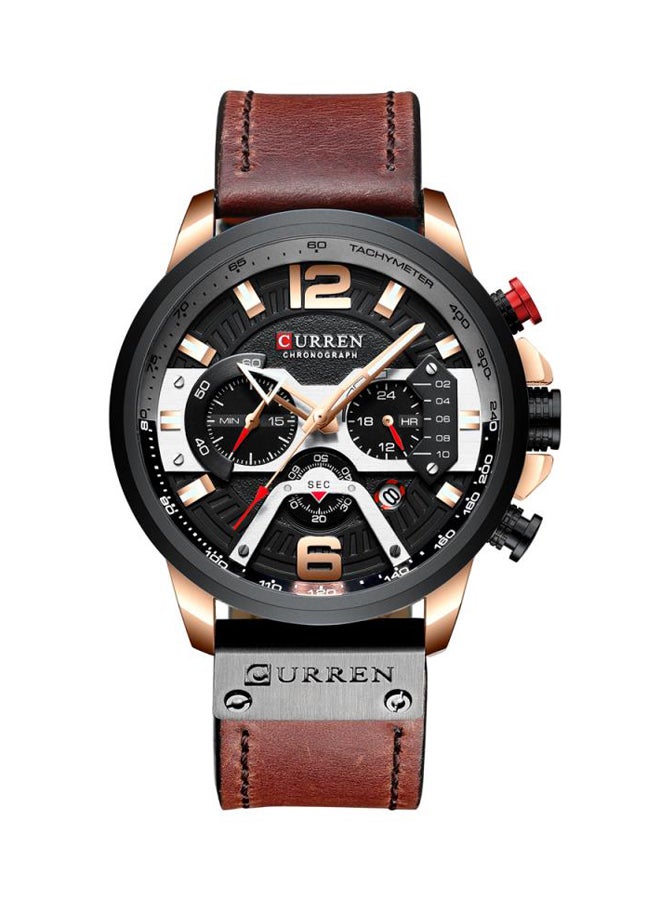 CURREN - Men's Leather Chronograph Watch 8329 - 48 mm - Brown - Image 1
