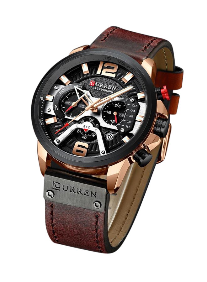 CURREN - Men's Leather Chronograph Watch 8329 - 48 mm - Brown - Image 1