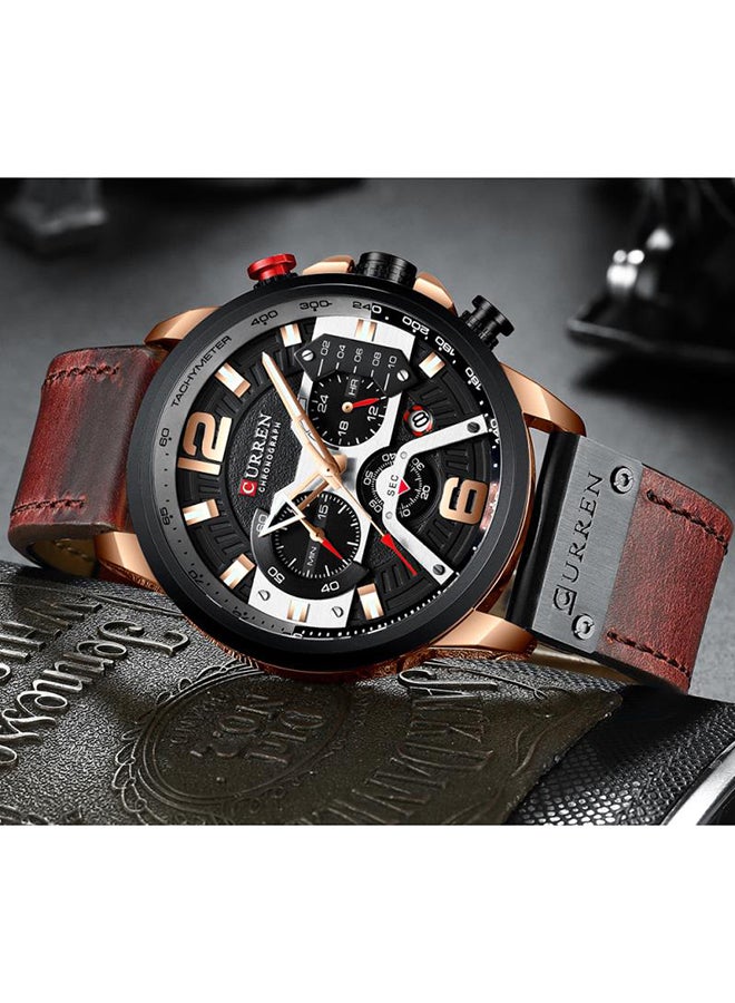 CURREN - Men's Leather Chronograph Watch 8329 - 48 mm - Brown - Image 1
