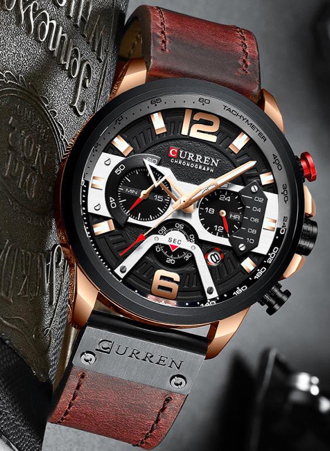 CURREN - Men's Leather Chronograph Watch 8329 - 48 mm - Brown - Image 1