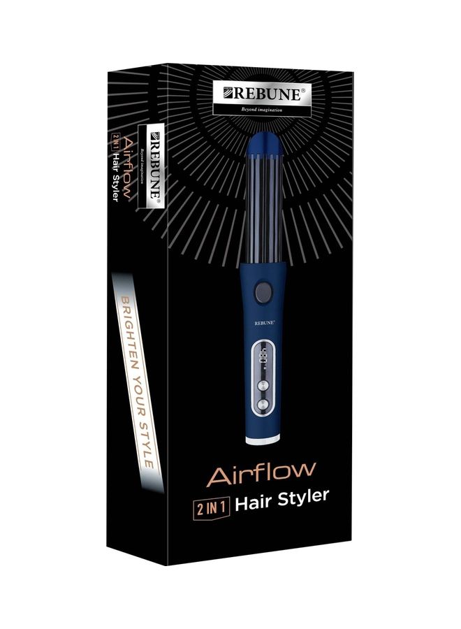 REBUNE Air Ribbon Hair Straightener 2 In 1 Blue - Image 2