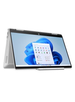 Pavilion x360 2-in-1 (Upgraded Version) Laptop 14-ek0005nx With 14-Inch Touch Display, Intel Core i5-1235U Processor / 8GB RAM / 512GB SSD / Intel UHD Graphics / Windows 11 Home / English/Arabic Natural Silver