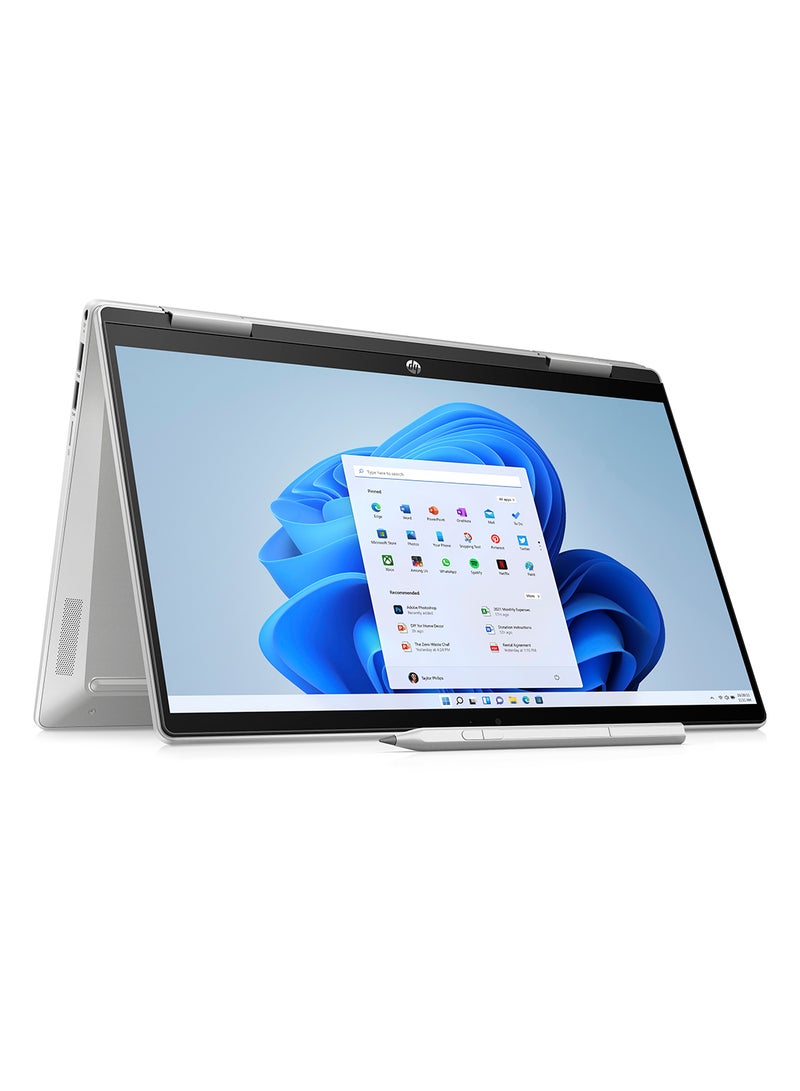 HP - Pavilion x360 2-in-1 (Upgraded Version) Laptop 14-ek0005nx With 14-Inch Touch Display, Intel Core i5-1235U Processor / 8GB RAM / 512GB SSD / Intel UHD Graphics / Windows 11 Home / English/Arabic Natural Silver - Image 1