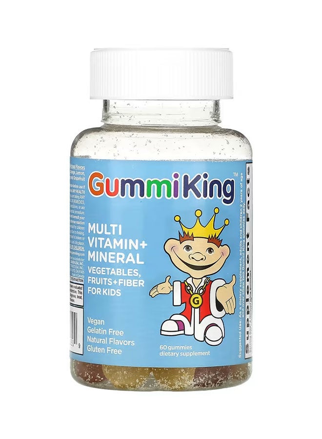 GummiKing MultiVitamin And Mineral With Vegetables Fruits And Fiber Supplement - 60 Gummies  - Image 1