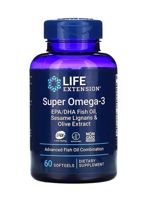 Super Omega-3, EPA/DHA Fish Oil 60 Softgels