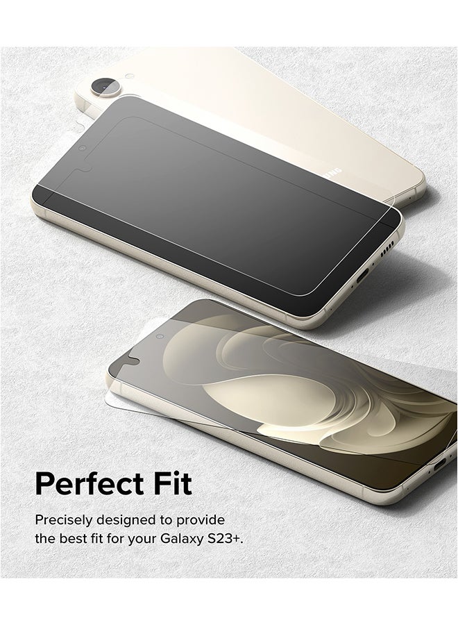 Ringke Shatterproof Coverage Compatible Samsung Galaxy S23 Plus Screen Protector 5G Multi Layer Protective Premium Quality Tempered Glass With Easy Application Kit 2 Pack Clear - Image 3