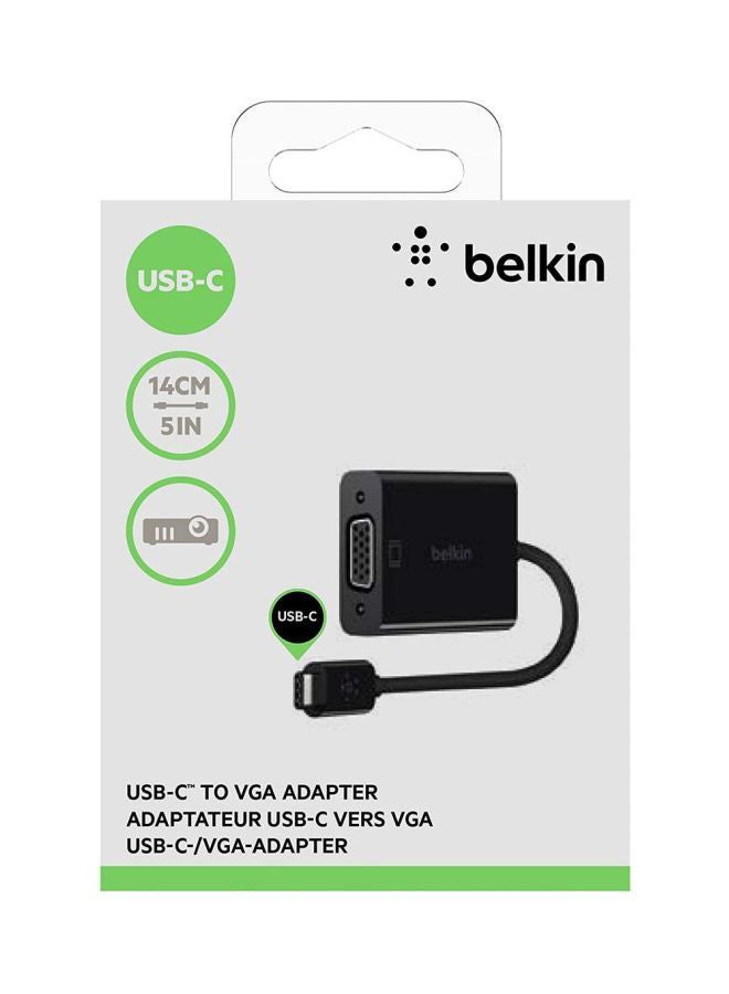belkin - USB C To VGA Adapter USB 3.1 Type C To VGA Converter USB VGA Adapter For LapTop MoniTor MacBook And more Black Black - Image 1