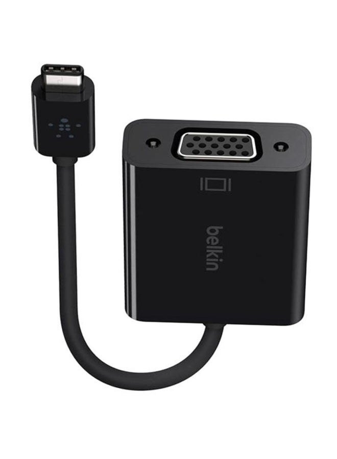 belkin - USB C To VGA Adapter USB 3.1 Type C To VGA Converter USB VGA Adapter For LapTop MoniTor MacBook And more Black Black - Image 1