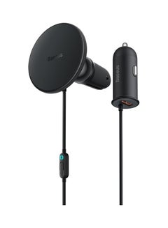 Baseus Magnetic Wireless Charging Car Mount 40W Phone Charger 15W + USB-A 25W Black  - Image 1