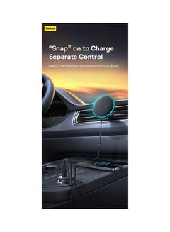 Baseus Magnetic Wireless Charging Car Mount 40W Phone Charger 15W + USB-A 25W Black  - Image 3