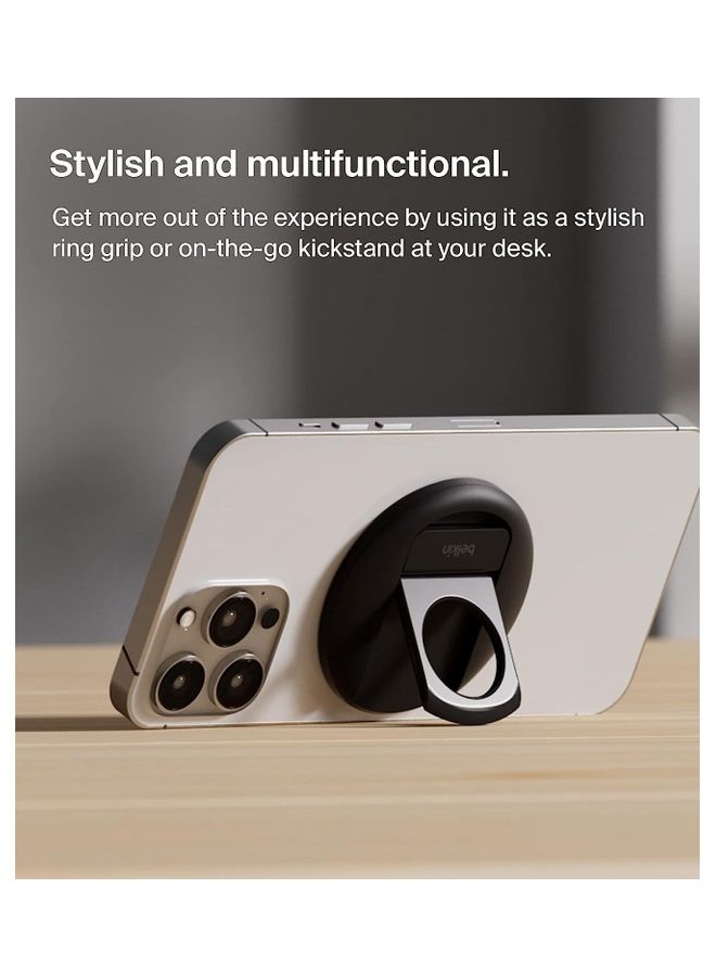 بيلكين حامل كاميرا ايفون ماج سيف لجهاز ماك بوك، حامل كاميرا ايفون المستمر، تحويل ايفون الى كاميرا ويب، متوافق مع ماك بوك برو، اير، ايفون 14، ايفون 13، ايفون 12، اسود أبيض - Image 5