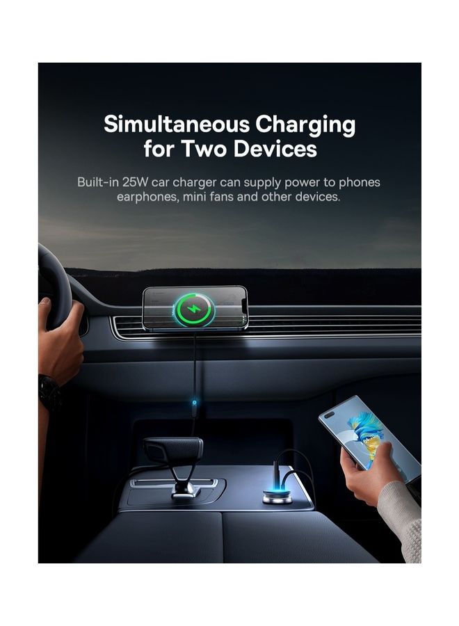 Baseus - Magsafe Car Mount Charger 15W, Car Mount for iPhone Wireless Fast Charging, Magnetic Car Phone Mount Holder for Magsafe Charger Vent Mount Fits iPhone 15 Pro Max Plus 14 13 12 MagSafe Case Black - Image 1