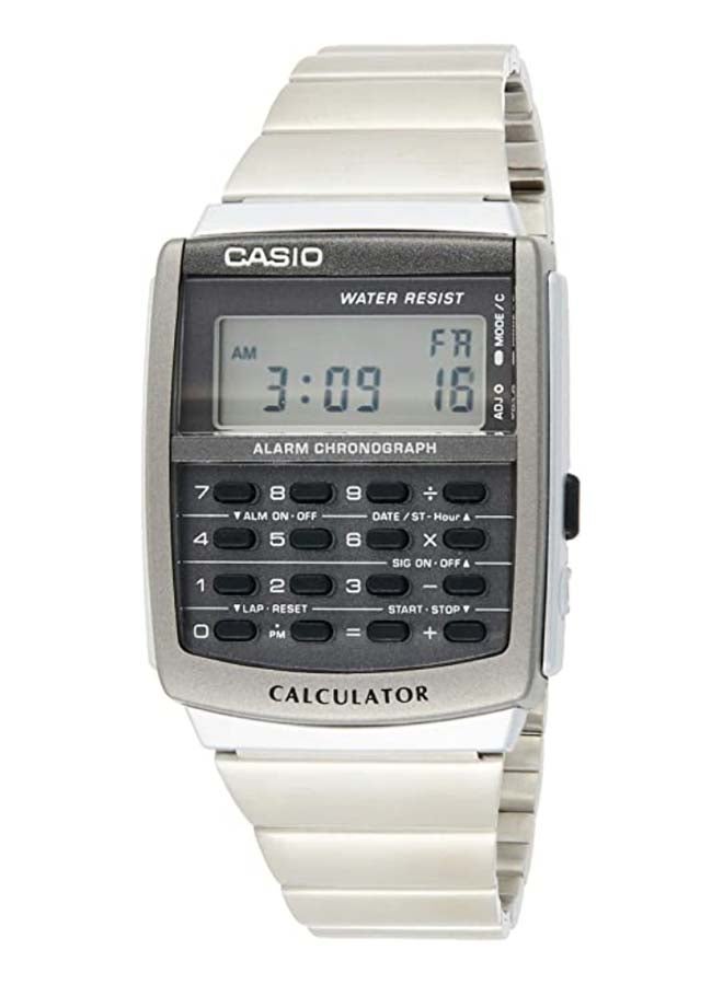 CASIO - Men's Water Resistant Stainless Steel Digital Watch CA-506--1DF - 45 mm - Silver - Image 1
