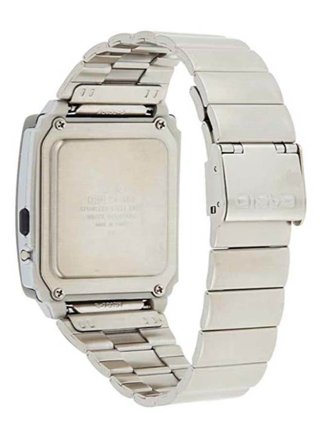 CASIO - Men's Water Resistant Stainless Steel Digital Watch CA-506--1DF - 45 mm - Silver - Image 1