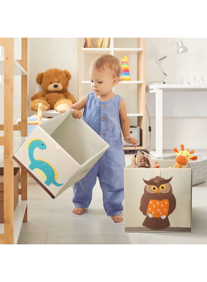 ديكورك Kids mix animal Print Non Woven Fabric Storage Box For Organization Grey/Blue 33 x 33 x 33cm - Image 3