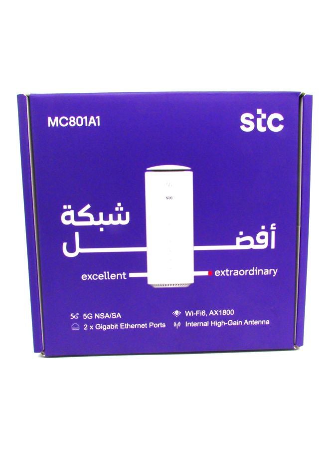 STC - ZTE MC801A1 5G Router High Speed Up to  3600 Mbps WiFi 6, Nano SIM, Support All Networks (Multi/Unlocked) White - Image 1