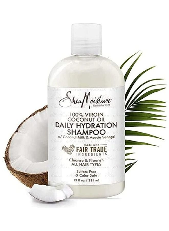 SheaMoisture 100% Virgin Coconut Oil Daily Hydration Shampoo 384ml - Image 2