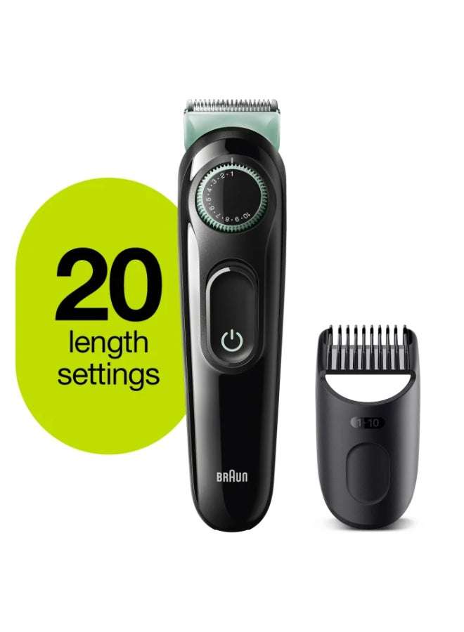 BRAUN - Beard Trimmer BT3221 With Precision Dial And Comb Black/Blue - Image 1