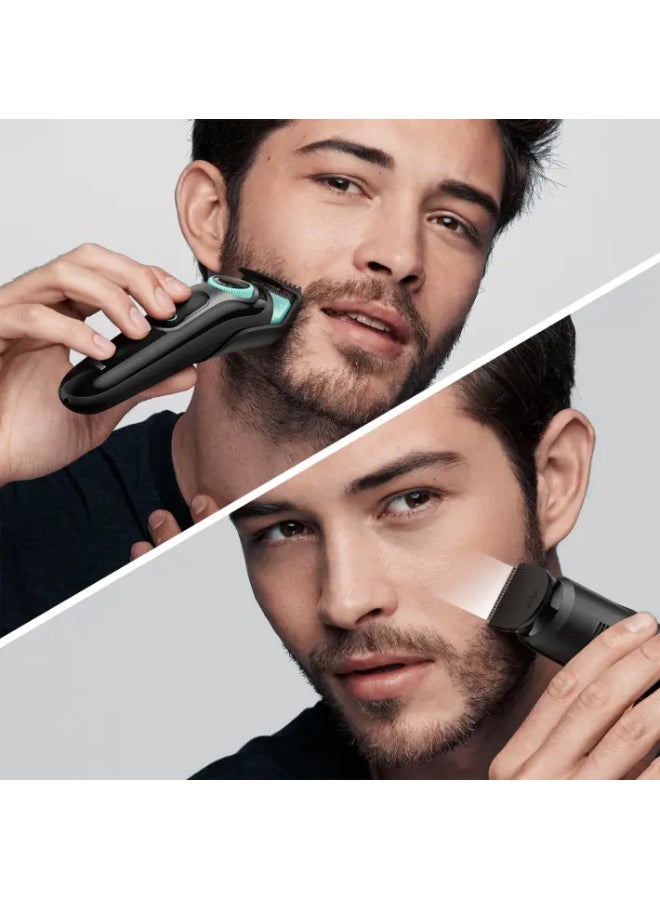 BRAUN - Beard Trimmer BT3221 With Precision Dial And Comb Black/Blue - Image 1