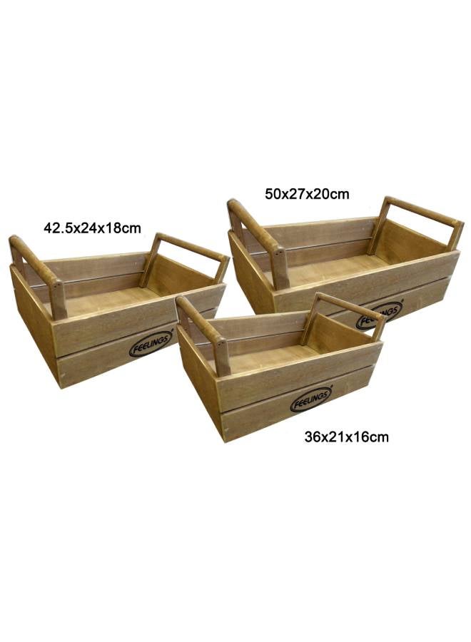 3pcs Wooden Storage Crate with Handle Box Set Brown 36x21x16/42.5x24x18/50x27x20cm - v1676368406/N37767067A_3