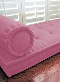 REGAL IN HOUSE Rectangular Daybed Floor Cushion Velvet Light Pink 72x24cm  - Image 2