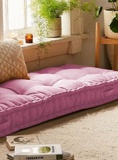 REGAL IN HOUSE Rectangular Daybed Floor Cushion Velvet Light Pink 72x24cm  - Image 3