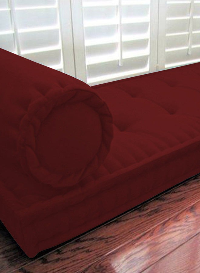Rectangular Daybed Floor Cushion Velvet Burgundy 72x24cm - v1676370849/N37812085A_2