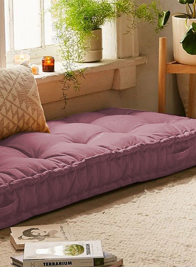 REGAL IN HOUSE Rectangular Daybed Floor Cushion Velvet Dark Pink 72x24cm  - Image 3