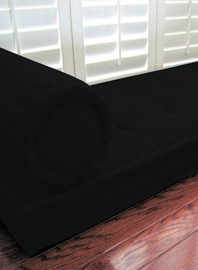 Rectangular Daybed Floor Cushion Velvet Black 72x24cm - v1676370850/N37812087A_2