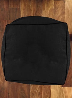 REGAL IN HOUSE Square Decorative Floor Cushion Linen Black 65x65cm  - Image 2