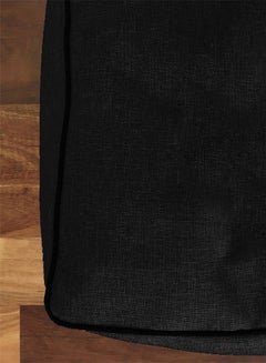 REGAL IN HOUSE Square Decorative Floor Cushion Linen Black 65x65cm  - Image 3