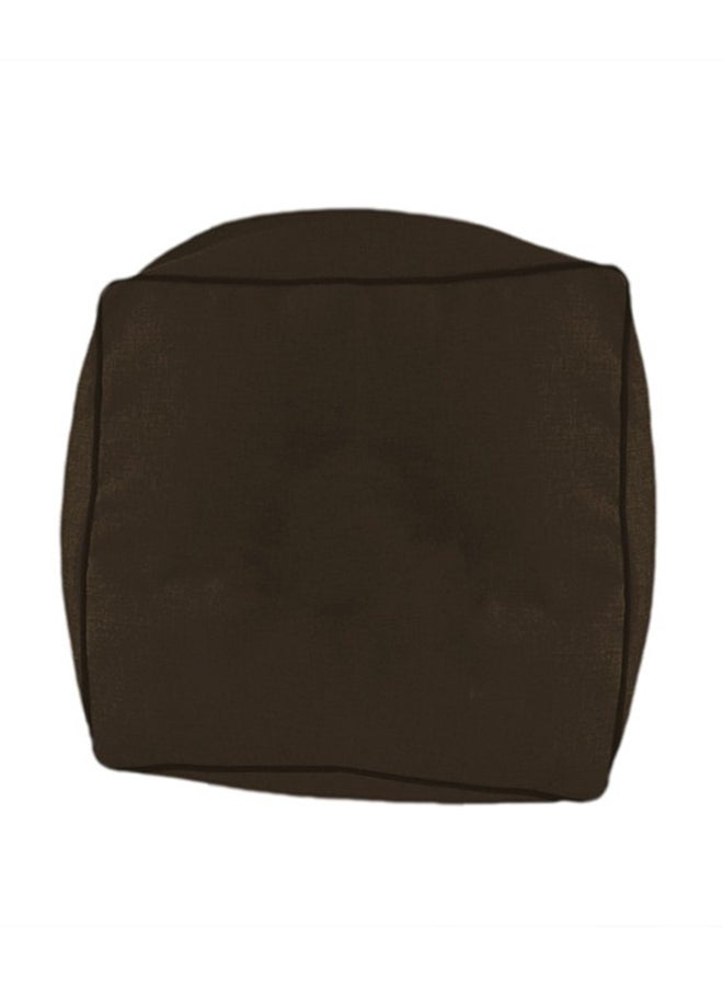 REGAL IN HOUSE - Square Decorative Floor Cushion Linen Dark Brown 65x65cm - Image 1