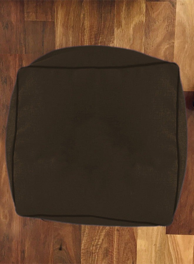 REGAL IN HOUSE - Square Decorative Floor Cushion Linen Dark Brown 65x65cm - Image 1