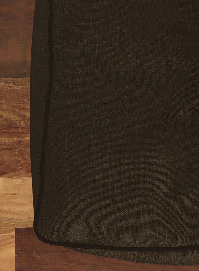 REGAL IN HOUSE - Square Decorative Floor Cushion Linen Dark Brown 65x65cm - Image 1