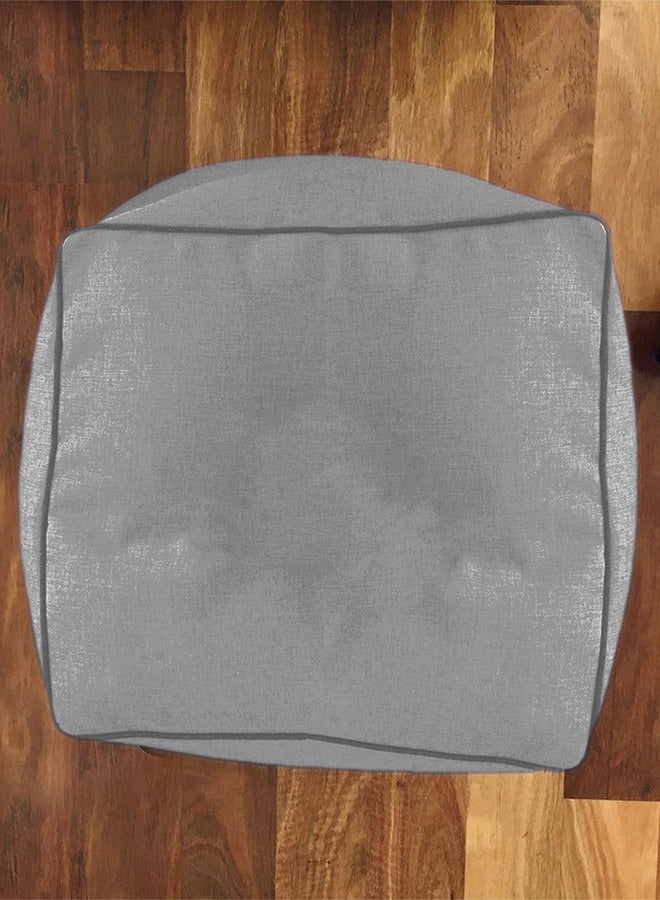 REGAL IN HOUSE - Square Decorative Floor Cushion Linen Light Grey 65x65cm - Image 1