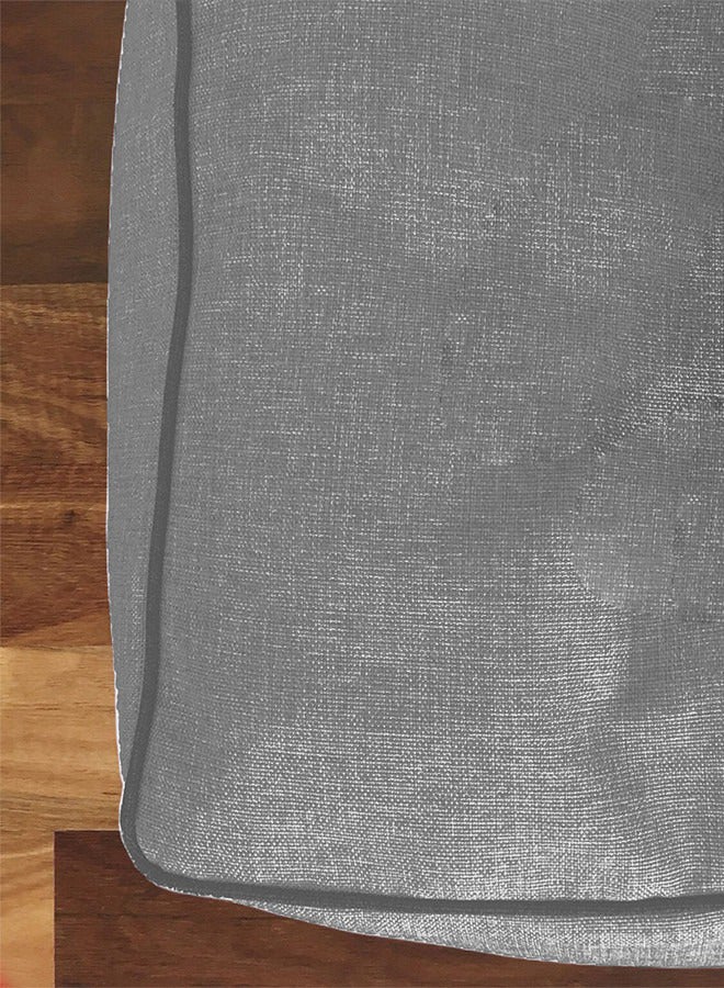 REGAL IN HOUSE - Square Decorative Floor Cushion Linen Light Grey 65x65cm - Image 1