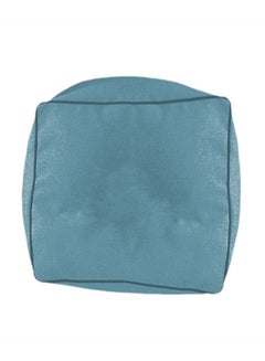 REGAL IN HOUSE Square Decorative Floor Cushion Linen Turquoise 65x65cm  - Image 1