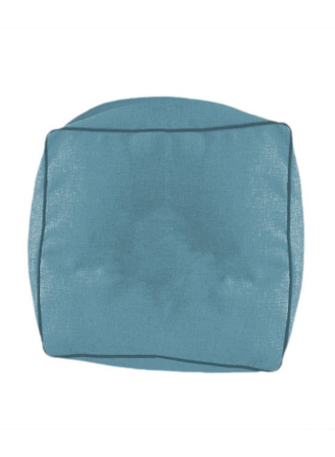 REGAL IN HOUSE - Square Decorative Floor Cushion Linen Turquoise 65x65cm - Image 1
