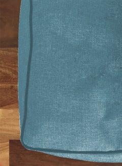 REGAL IN HOUSE Square Decorative Floor Cushion Linen Turquoise 65x65cm  - Image 3