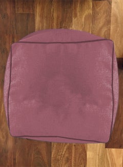 REGAL IN HOUSE Square Decorative Floor Cushion Linen Dark Pink 65x65cm  - Image 2