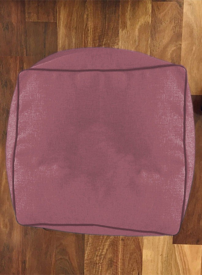 REGAL IN HOUSE - Square Decorative Floor Cushion Linen Dark Pink 65x65cm - Image 1