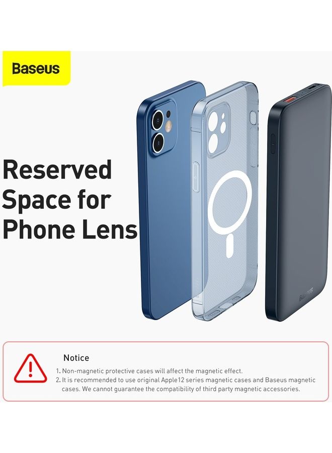 Baseus - 10000 mAh Magnetic Mag-Safe Wireless Power Bank 10000mAh Fast Charging PD 20W for iPhone 14,13,12 Series Blue/Black - Image 1