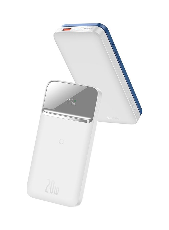 Baseus 10000 mAh Magnetic Mag-Safe Wireless Power Bank 10000mAh Fast Charging PD 20W for iPhone 14,13,12 Series White  - Image 1