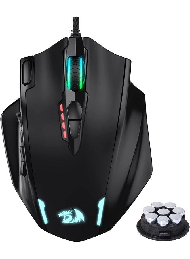 REDRAGON - M908 Impact RGB LED MMO Mouse with Side Buttons Optical Wired Gaming Mouse with 12,400DPI, High Precision, 20 Programmable Mouse Buttons - Image 1