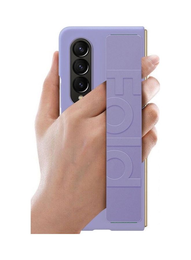 MARGOUN Silicone Grip Cover Case with Wrist Strap for Samsung Galaxy Z Fold 4 Purple - Image 1