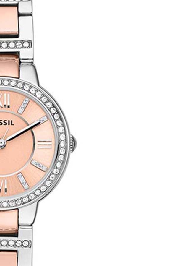 FOSSIL Women's Virginia Analog Watch ES3405 - 30 mm - Silver/Rose Gold  - Image 4