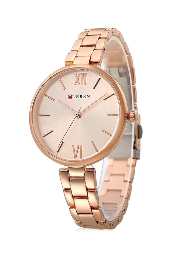 CURREN Women's Water Resistant Analog Watch 9017 - 35 mm - Rose Gold  - Image 1