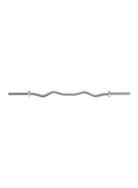 Knurled Curl Bar With 2 Spin Locks - 119 cm 119cm